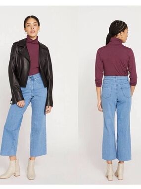 Universal Standard Jackie High Rise Cropped Jeans California Blue EUC 16
